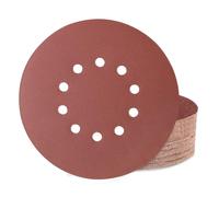Huopueit Lot de 40 feuilles de papier abrasif 225 mm Velcro, 10 trous 225 mm, disques abrasifs grain 180 pour ponceuse à col long, ponceuse à sec, ponceuse de plafond et girafe abrasive