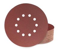 Huopueit Lot de 40 feuilles de papier abrasif 225 mm Velcro, 10 trous 225 mm, disques abrasifs grain 100 pour ponceuse à col long, ponceuse à sec, ponceuse de plafond et girafe abrasive