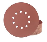 Huopueit Lot de 40 feuilles de papier abrasif 225 mm Velcro, 10 trous de 225 mm, disques abrasifs grain 400 pour ponceuse à col long, ponceuse à sec, ponceuse de plafond et girafe abrasive