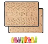 Huotflame Lot de 2 tapis de cuisson en silicone - Tapis de cuisson anti-adhésif en fibre de verre pour une cuisson uniforme - Sans BPA, réutilisable, 42 x 29,5 cm pour macarons, biscuits, pain, pizza
