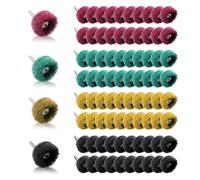 Huotflame Lot de 80 disques abrasifs pour Dremel - Grands disques de polissage non tissés de 38 mm avec tige de 3 mm en 4 grains - Code couleur pour un choix facile du grain - Convient pour Dremel
