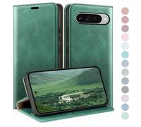 HUOUH Coque pour Google Pixel 10/Pixel 10 Pro 6.3" avec RFID Blocage Etui à Rabat en Cuir de Premium,Fentes pour Cartes,Coques de Case,Cover à Rabat pour Pixel 10 Portefeuille Vert Clair