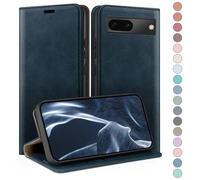 HUOUH Coque pour Google Pixel 6A avec RFID Blocage Etui à Rabat en Cuir de Premium,Fentes pour Cartes,Coques de Case,Cover à Rabat pour Pixel 6A Portefeuille Bleu Foncé