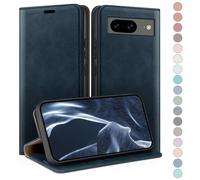 HUOUH Coque pour Google Pixel 8 5G avec RFID Blocage Etui à Rabat en Cuir de Premium,Fentes pour Cartes,Case à Rabat,Coques de Cover pour Pixel 8 Portefeuille Bleu Foncé