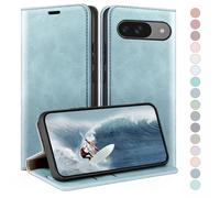 HUOUH Coque pour Google Pixel 9 5G/Pixel 9 Pro 6.3" avec RFID Blocage Etui à Rabat en Cuir de Premium,Fentes pour Cartes,Coques de Case,Cover à Rabat pour Pixel 9 Portefeuille Bleu Clair