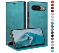 HUOUH Coque pour Google Pixel 9 5G/Pixel 9 Pro 6.3" avec RFID Blocage Etui à Rabat en Cuir de Premium,Fentes pour Cartes,Coques de Case,Cover à Rabat pour Pixel 9 Portefeuille Vert d'eau