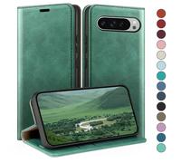 HUOUH Coque pour Google Pixel 9 Pro XL 6.8" 5G avec RFID Blocage Etui à Rabat en Cuir de Premium,Fentes pour Cartes,Coques de Case,Cover à Rabat pour Pixel 9 Pro XL Portefeuille Vert Clair