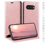 HUOUH Coque pour Google Pixel 9A avec RFID Blocage Etui à Rabat en Cuir de Premium,Fentes pour Cartes,Coques de Case,Cover à Rabat pour Pixel 9A Portefeuille Or Rose