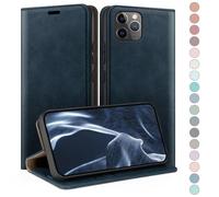 HUOUH Coque pour iPhone 12 Pro Max 6.7" avec RFID Blocage Etui à Rabat en Cuir de Premium,Fentes pour Cartes,Coques de Case,Cover à Rabat pour Apple 12 Pro Max Portefeuille Bleu Foncé