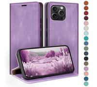 HUOUH Coque pour iPhone 13 Pro Max 6.7" avec RFID Blocage Etui à Rabat en Cuir de Premium,Fentes pour Cartes,Coques de Case,Cover à Rabat pour Apple 13 Pro Max Portefeuille Lilas Violet