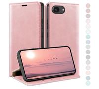 HUOUH Coque pour iPhone 16e 6.1" avec RFID Blocage Etui à Rabat en Cuir de Premium,Fentes pour Cartes,Coques de Case,Cover à Rabat pour Apple 16e Portefeuille Or Rose