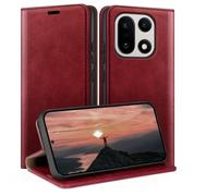 HUOUH Coque pour OnePlus 15 avec RFID Blocage Etui à Rabat en Cuir de Premium,Fentes pour Cartes,Coques de Case,Cover à Rabat pour OnePlus 15 Portefeuille Rouge