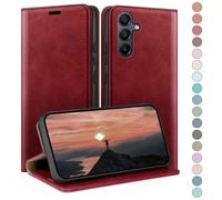 HUOUH Coque pour Samsung Galaxy A25 5G avec RFID Blocage Etui à Rabat en Cuir de Premium,Fentes pour Cartes,Coques de Case,Cover à Rabat pour Samsung A25 Portefeuille Rouge
