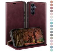 HUOUH Coque pour Samsung Galaxy A34 5G avec RFID Blocage Etui à Rabat en Cuir de Premium,Fentes pour Cartes,Case à Rabat,Coques de Cover pour Samsung A34 Portefeuille Vin Rouge
