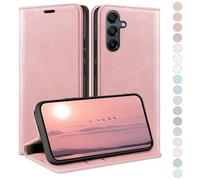HUOUH Coque pour Samsung Galaxy A35 avec RFID Blocage Etui à Rabat en Cuir de Premium,Fentes pour Cartes,Coques de Case,Cover à Rabat pour Samsung A35 Portefeuille Or Rose