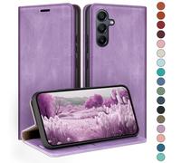 HUOUH Coque pour Samsung Galaxy A35 avec RFID Blocage Etui à Rabat en Cuir de Premium,Fentes pour Cartes,Coques de Case,Cover à Rabat pour Samsung A35 Portefeuille Lilas Violet