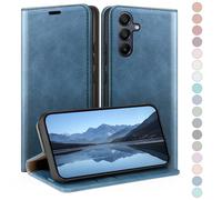 HUOUH Coque pour Samsung Galaxy A54 avec RFID Blocage Etui à Rabat en Cuir de Premium,Fentes pour Cartes,Case à Rabat,Coques de Cover pour Samsung A54 Portefeuille Bleu Vif
