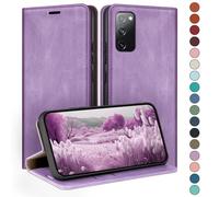 HUOUH Coque pour Samsung Galaxy S20 FE avec RFID Blocage Etui à Rabat en Cuir de Premium,Fentes pour Cartes,Case à Rabat,Coques de Cover pour Samsung S20 FE Portefeuille Lilas Violet
