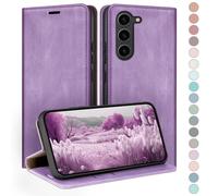 HUOUH Coque pour Samsung Galaxy S23 avec RFID Blocage Etui à Rabat en Cuir de Premium,Fentes pour Cartes,Case à Rabat,Coques de Cover pour Samsung S23 Portefeuille Lilas Violet