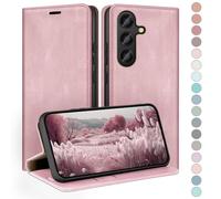 HUOUH Coque pour Samsung Galaxy S23 FE 5G avec RFID Blocage Etui à Rabat en Cuir de Premium,Fentes pour Cartes,Case à Rabat,Coques de Cover pour Samsung S23 FE Rose