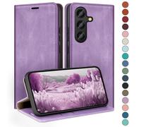 HUOUH Coque pour Samsung Galaxy S25 Plus avec RFID Blocage Etui à Rabat en Cuir de Premium,Fentes pour Cartes,Coques de Case,Cover à Rabat pour Samsung S25 Plus Portefeuille Lilas Violet