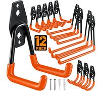 HUPBIPY Lot de 12 crochets de garage robustes en acier utilitaire, crochets de rangement pour garage, support mural et organisateur pour organiser les outils électriques, les échelles, les articles en