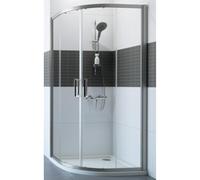 Huppe Classics 2 quart de rond avec porte coulissante 80 80x200cm r550 argent mat verre clair C20618087321