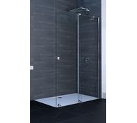 Huppe Xtensa Pure 4-kąt drzwi prysznicowe 140 cm prawe czarny mat/szkło przezroczyste Anti-Plaque XT0225.123.322