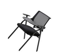 HUPQCVX Chaise De Bureau en Respirante Noire, Chaise De Conférence Pliante d'une Seule Pièce, Durable avec Tableau D'écriture, 1(Black)