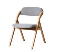 HUPQCVX Chaise en Bois Massif De Couleur Café avec Dossier en Tissu, Structure Robuste, Chaise Pliante Moderne Et Décontractée.(Smoky Gray)