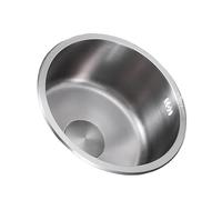 HUPQCVX Petit Évier Rond À Une Cuve, Moulage Monobloc, Résistant À l'usure, Évier De Balcon en Acier Inoxydable De 34 Cm, 1 Pièce.(36cm)