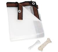 HUPYOMLER Bâche imperméable transparente de 2,4 x - Bâche imperméable en vinyle transparent avec œillets, facile à installer pour extérieur, jardin