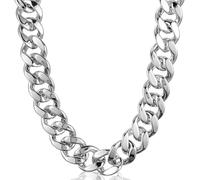 Huquary Collier imitation chaîne pour homme - Gros collier en plastique - Accessoire de costume punk des années 80 et 90, 35.43 inches, Plastique, Pas de gemme