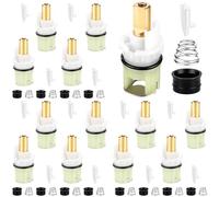 Huquary Lot de 32 tiges de robinet Rp25513 Kit de réparation de robinet à deux poignées avec cartouche Rp24096 Rp4993 Ressorts de siège Rp24097 Arrêt 1/4 de tour