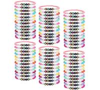 Huquary Lot de 72 bracelets WWJD « Jesus You » faits à la main - Bracelets élastiques en perles colorées - Rappel religieux inspirant - Bijoux cadeau pour elle - 18,3 cm de périmètre