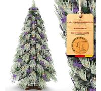 Huracan Arbre de Noël artificiel avec éclairage - 150 cm - Sapin de Noël artificiel avec neige et pied en bois - Branches denses, réaliste, sapins de Noël Christmas Trees avec set de décoration, Vert