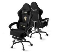 Huracan Chaise de Gaming avec Fonction de Massage, Fauteuil Gamer avec Repose-Pieds, appuie-tête et Coussin Lombaire de Massage, accoudoirs combinés, Chaise de Gamer Ergonomique pour Youtube