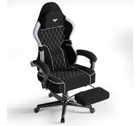 Huracan Chaise Gaming, Chaise Gamer de Massage avec Appui-tête réglable, Dossier réglable de 90 à 160°, Fauteuil Gamer Ergonomique, 360° pivotant, Gaming Chair PC avec Repose-Pieds, Noir-Gris