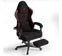 Huracan Chaise Gaming, Fauteuil Gamer avec Repose-Pieds, avec Appui-tête & Coussin Lombaire, Gaming Chair, Dossier réglable de 90 à 160°, supporte 130kg, pour Esports, homeoffice, Gaming, Noir-Rouge