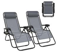 Huracan Chaise longue de balcon 2 en 1, chaise longue pliante avec appui-tête et positions réglables en continu et porte-gobelet, chaise longue de jardin jusqu'à 200 kg, chaise longue respirante pour