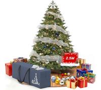 Huracan Sapin de Noël artificiel avec éclairage - 210 cm - Avec support en bois - Branches denses en PE/PVC - Avec accessoires et sac - Vert
