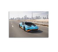 Huracan STO Impression sur toile représentant l'horizon de Dubaï et le Burj Khalifa pour chambre à coucher 50 x 75 cm