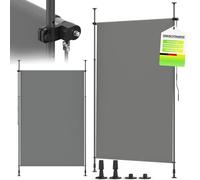 Huracan Store vertical extensible 160 x 250 cm - Avec manivelle - Sans perçage - Hauteur réglable - Pour balcon et terrasse - Gris