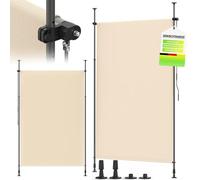 Huracan Store vertical extensible en hauteur 160 x 250 cm, store de balcon sans perçage, brise-vue résistant aux UV, étanche, pour jardin et balcon, beige