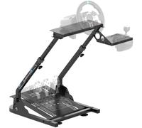Huracan Support Volant Sim Racing Pliable et Réglable | Plateau Volant et Pédalier Inclinable, Hauteur Réglable de 56 à 78 cm, Levier de Vitesse Montable à Gauche ou à Droite