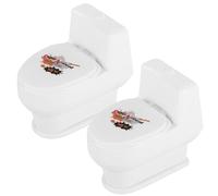 Huraoerrrr 2pcs 4 Pouces Mini Toilet Prank Toys avec 3D Poo Emoticône Water Toys Funny Shoot The Poop Game for Kids