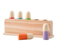 Huraoerrrr 2pcs Toddler Pop-Up Toy, Rainbow Color Press et Wooden Educational Developmental Toys for Home Preschool Cadeaux