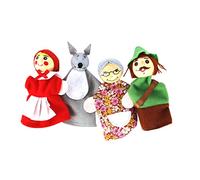 Huraoerrrr 4pcs Aothing Hand Puppet Toys, Little Red Riding Hood Christmas Animal Finger Maguce de jarne