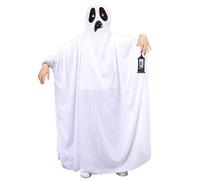 Huraoerrrr 62.99 Pouces Costume fantôme Visage Effrayant Visage Doux Respirant pour Les Enfants Adultes réutilisables à thème d'halloween Parties