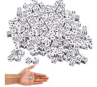 Huraoerrrr 8 mm Mini minuscules dés, 300pcs Dice Blanc avec des Points Noirs, 6 Jeux de dés carrés, Adulte pour enseigner Les mathématiques, Les faveurs de fête